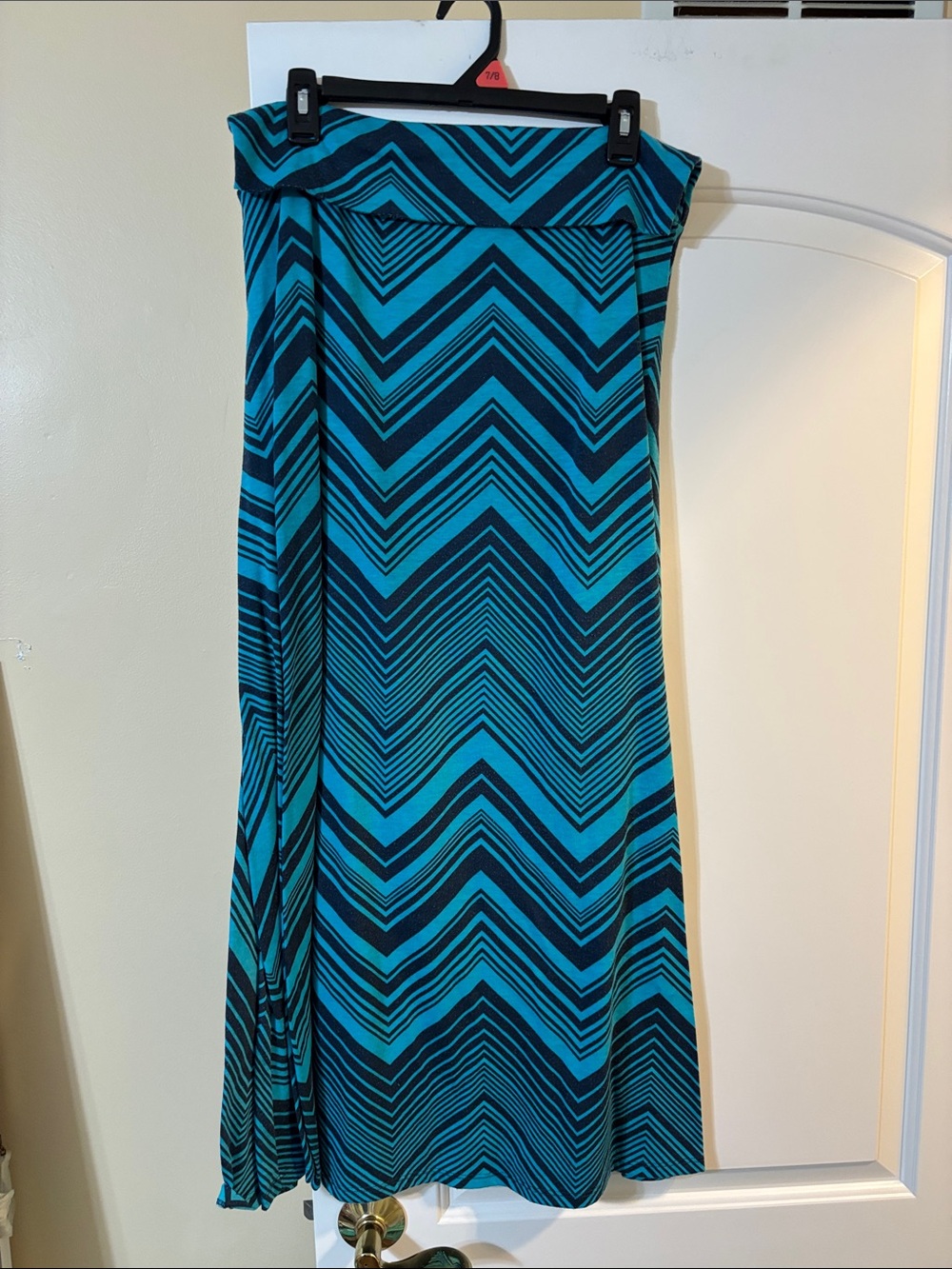 Mossimo Supply Co. Teal and Black Chevron Maxi Skirt